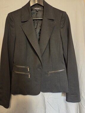 Jones Studio Black Zip-Pocket Tailored Blazer